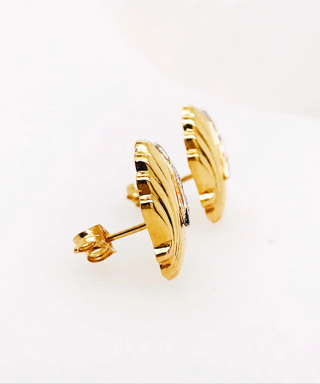 SIREN STUD EARRINGS – DIAMOND SHELL EDITION In Solid Stainless Steel With 18K Gold-Plate