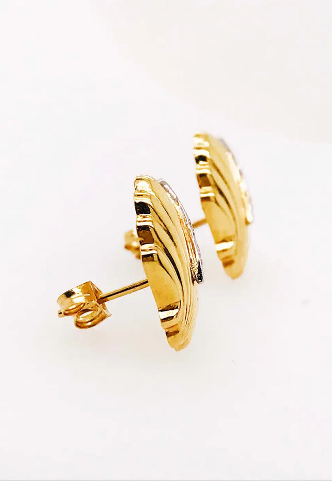 SIREN STUD EARRINGS – DIAMOND SHELL EDITION In Solid Stainless Steel With 18K Gold-Plate
