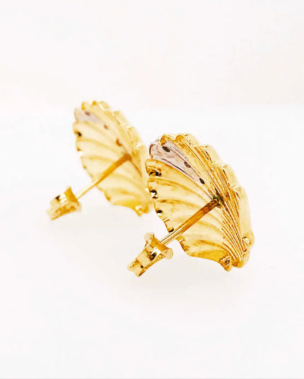 SIREN STUD EARRINGS – DIAMOND SHELL EDITION In Solid Stainless Steel With 18K Gold-Plate