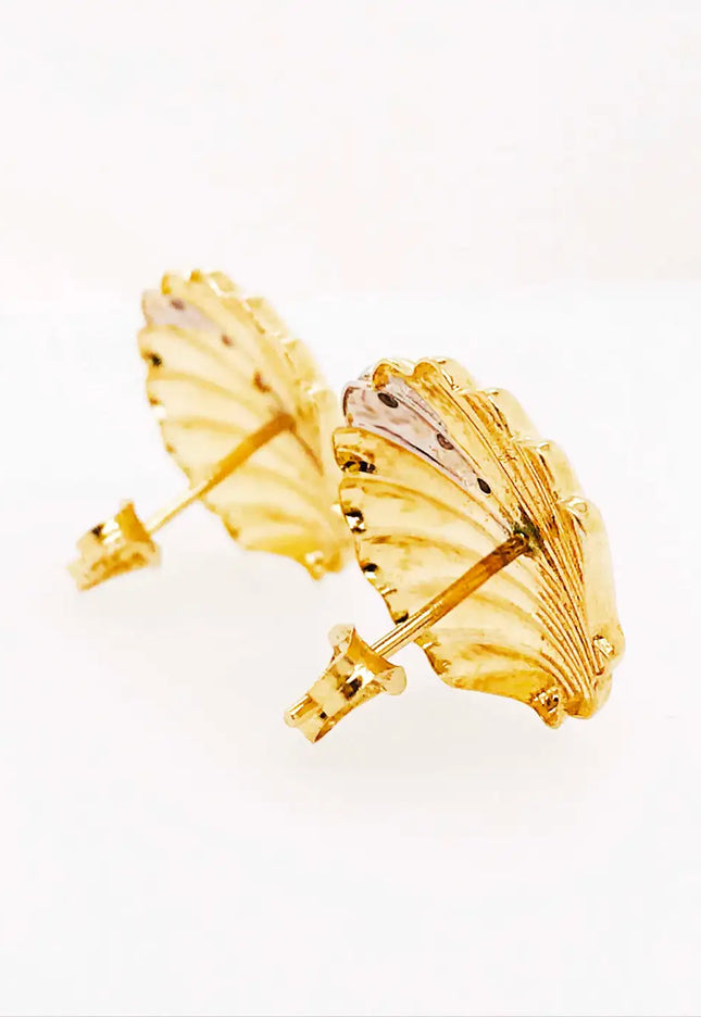 SIREN STUD EARRINGS – DIAMOND SHELL EDITION In Solid Stainless Steel With 18K Gold-Plate