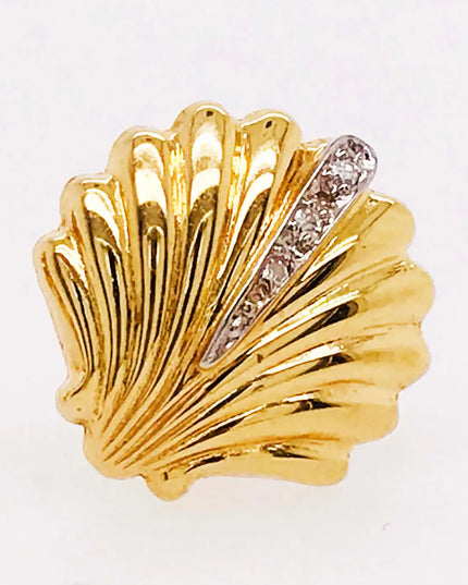SIREN STUD EARRINGS – DIAMOND SHELL EDITION In Solid Stainless Steel With 18K Gold-Plate