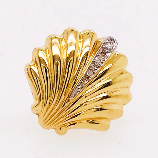 SIREN STUD EARRINGS – DIAMOND SHELL EDITION In Solid Stainless Steel With 18K Gold-Plate