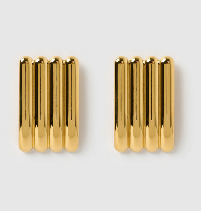 THE CASCADE STUD EARRINGS In Solid Stainless Steel With 18K Gold-Plate