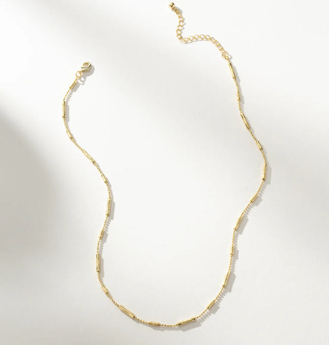 MINIMALIST GOLD BAR CHAIN - NECKLACE In Solid Non-Tarnish Stainless Steel With 18K Gold-Plate