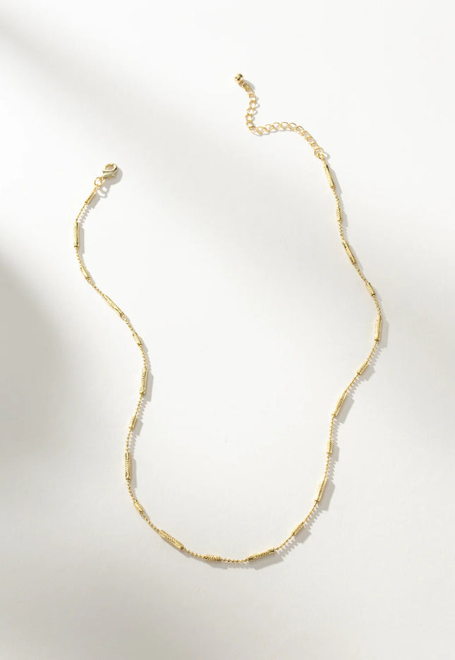 MINIMALIST GOLD BAR CHAIN - NECKLACE In Solid Non-Tarnish Stainless Steel With 18K Gold-Plate