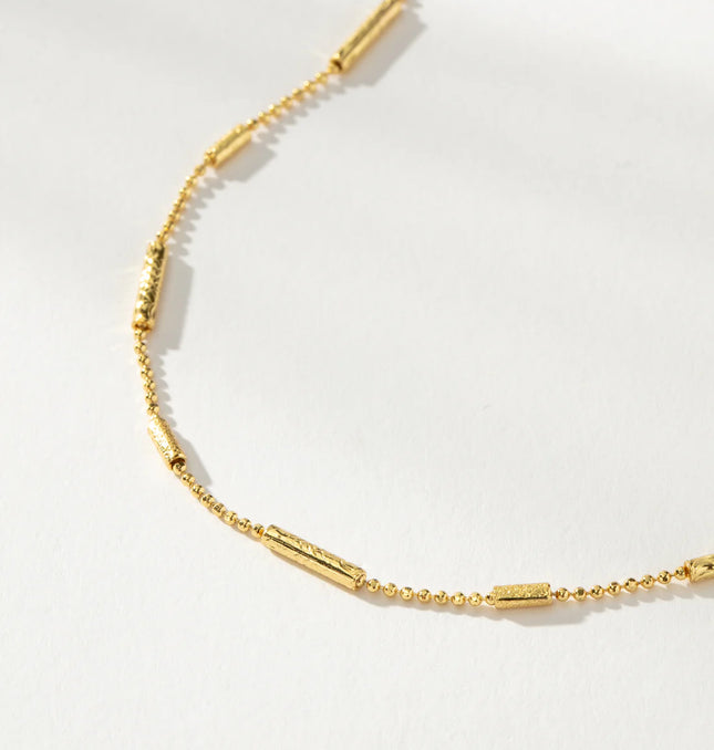MINIMALIST GOLD BAR CHAIN - NECKLACE In Solid Non-Tarnish Stainless Steel With 18K Gold-Plate