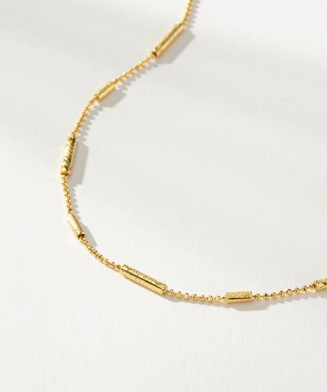 MINIMALIST GOLD BAR CHAIN - NECKLACE In Solid Non-Tarnish Stainless Steel With 18K Gold-Plate