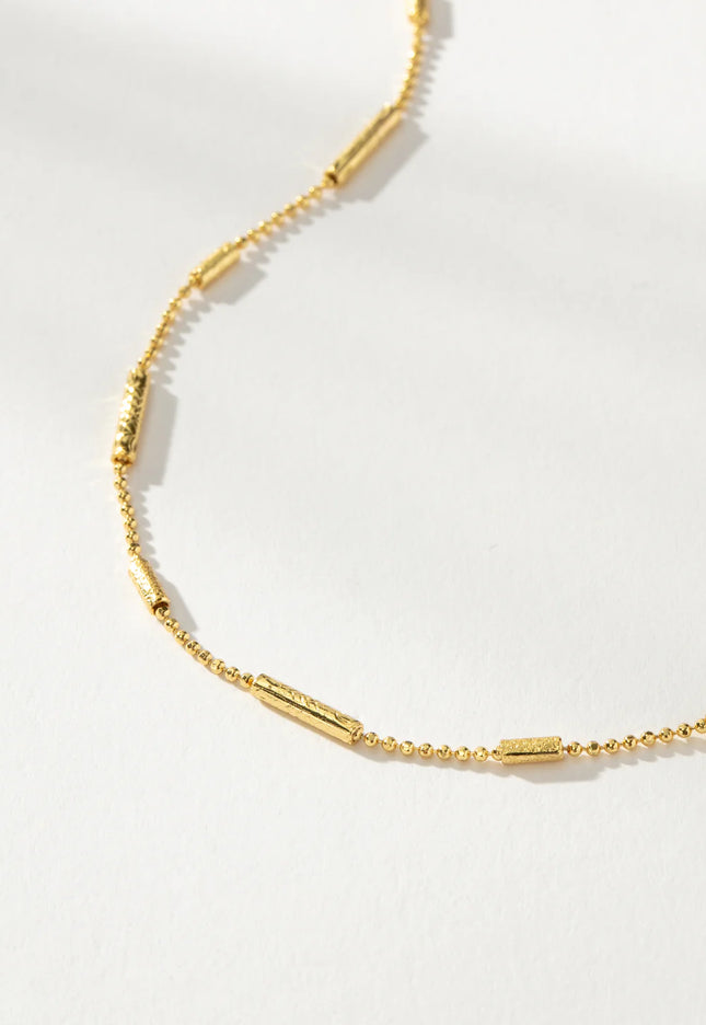 MINIMALIST GOLD BAR CHAIN - NECKLACE In Solid Non-Tarnish Stainless Steel With 18K Gold-Plate