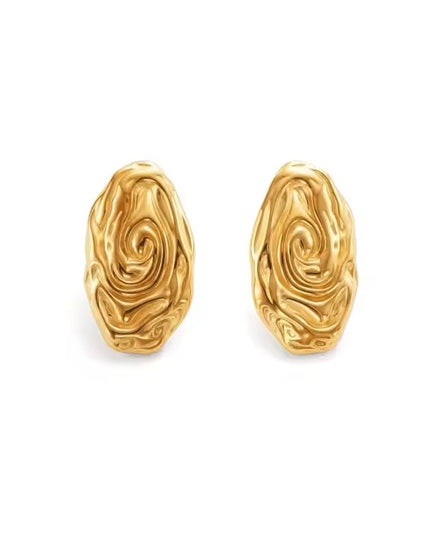 AURA WHISPERS EARRINGS In Solid Non-Tarnish Stainless Steel With 18K Gold-Plate