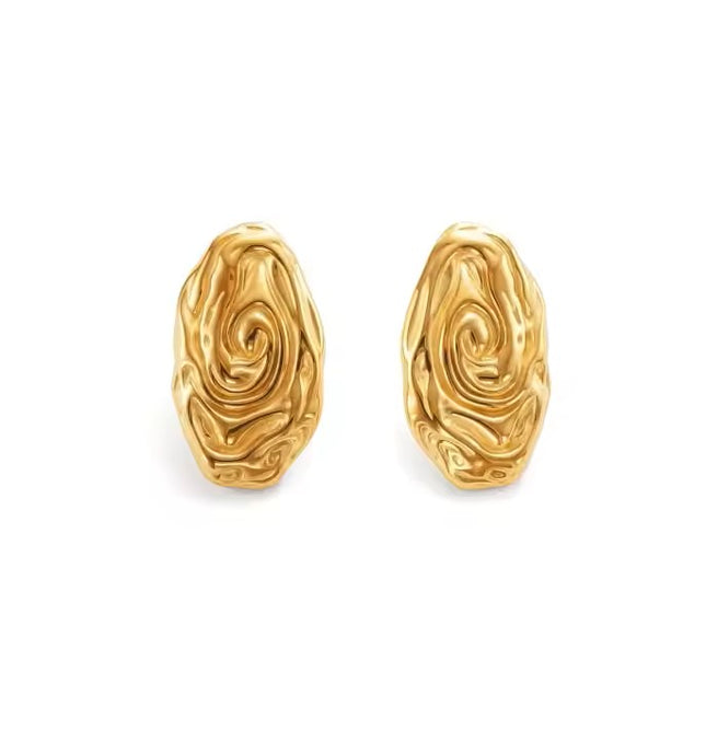 AURA WHISPERS EARRINGS In Solid Non-Tarnish Stainless Steel With 18K Gold-Plate