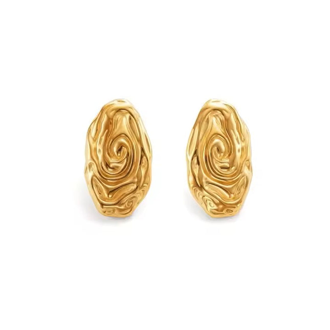 AURA WHISPERS EARRINGS In Solid Non-Tarnish Stainless Steel With 18K Gold-Plate