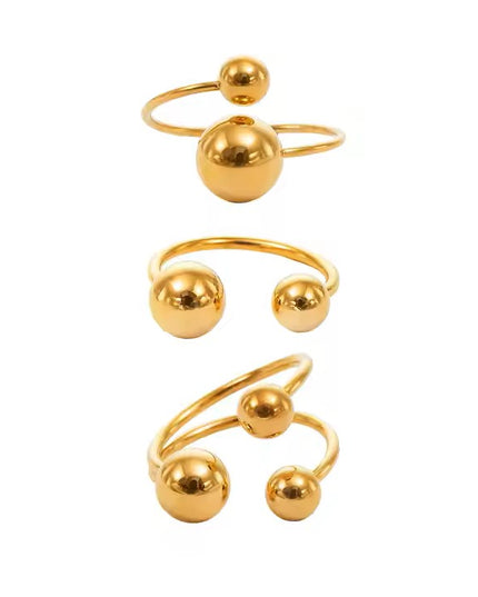 ORBITAL HARMONY SET OF 3 STUNNING RINGS MADE In Solid Non-Tarnish Stainless Steel With 18K Gold-Plate