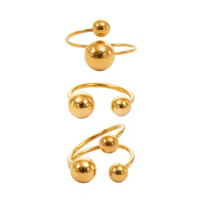 ORBITAL HARMONY SET OF 3 STUNNING RINGS MADE In Solid Non-Tarnish Stainless Steel With 18K Gold-Plate