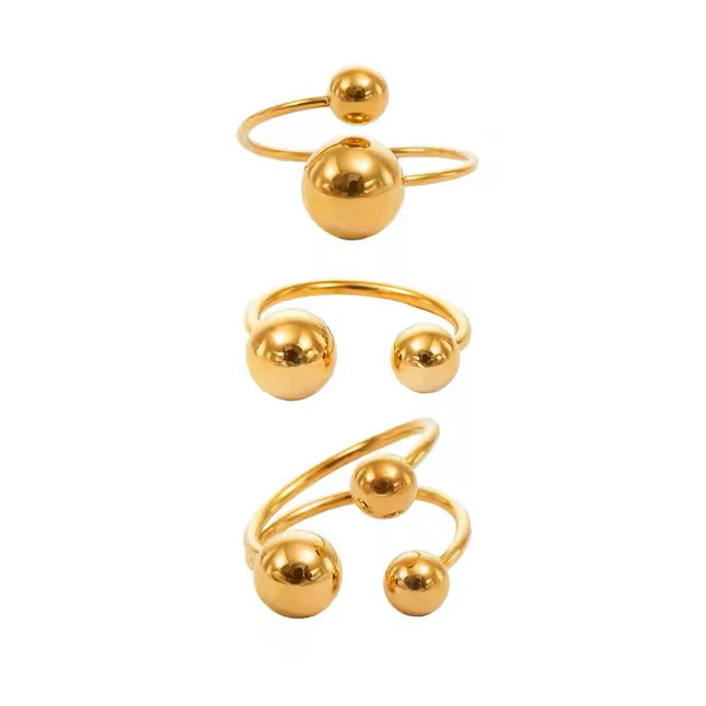ORBITAL HARMONY SET OF 3 STUNNING RINGS MADE In Solid Non-Tarnish Stainless Steel With 18K Gold-Plate