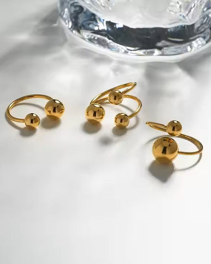 ORBITAL HARMONY SET OF 3 STUNNING RINGS MADE In Solid Non-Tarnish Stainless Steel With 18K Gold-Plate