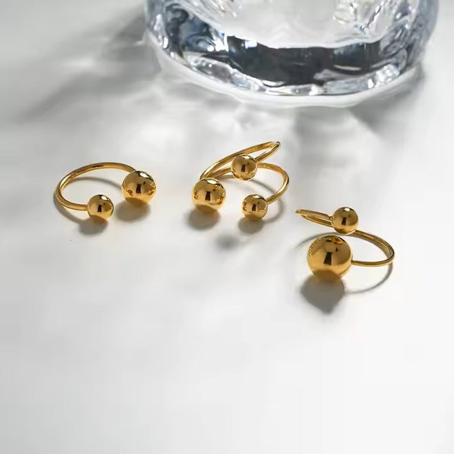 ORBITAL HARMONY SET OF 3 STUNNING RINGS MADE In Solid Non-Tarnish Stainless Steel With 18K Gold-Plate