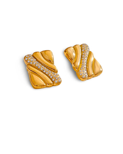 Gilded Luxe Studs – The Glamour Flow Earrings