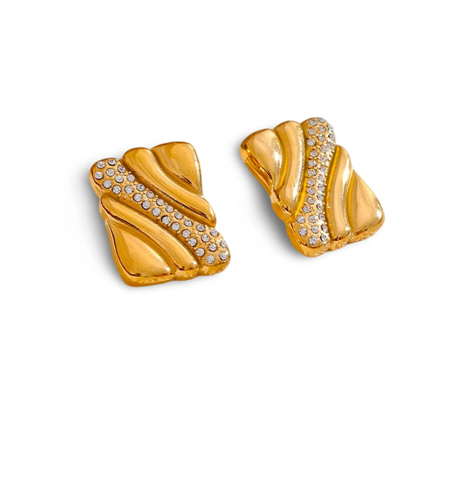 Gilded Luxe Studs – The Glamour Flow Earrings
