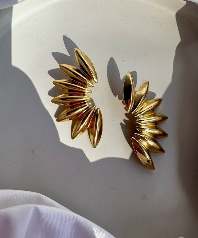 Flora Radiance Hoop Earrings – Bloom In Solid Non-Tarnish Stainless Steel With 18K Gold-Plate