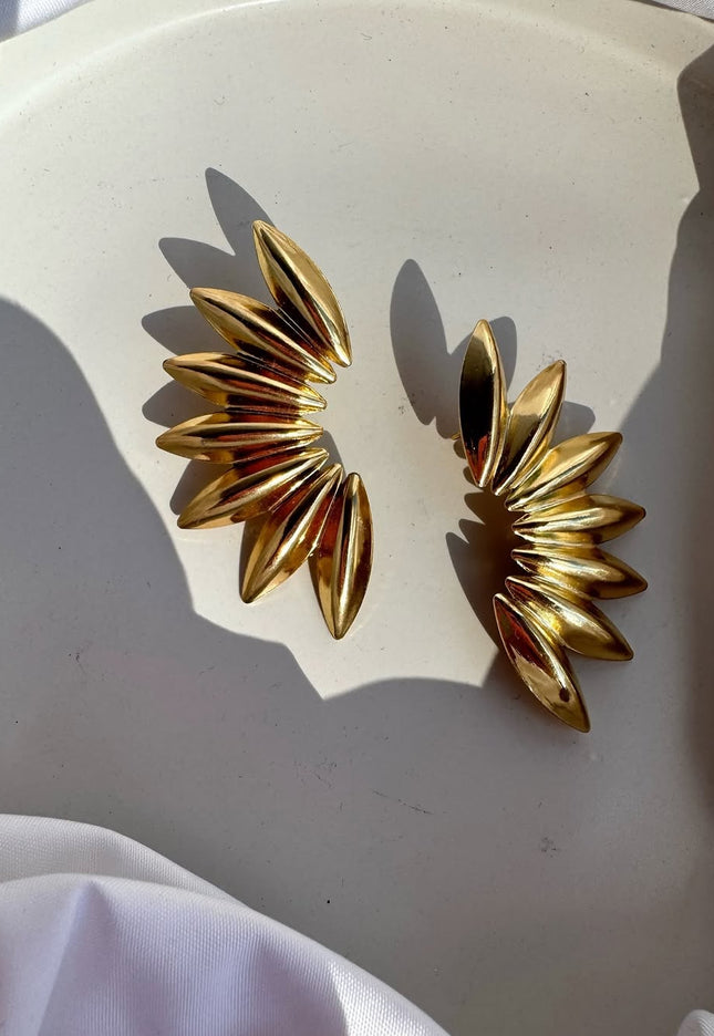 Flora Radiance Hoop Earrings – Bloom In Solid Non-Tarnish Stainless Steel With 18K Gold-Plate