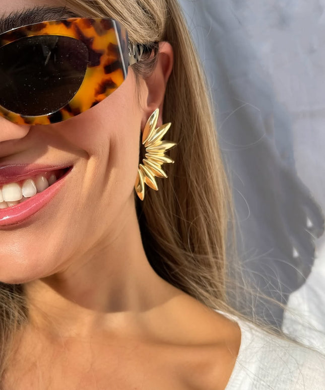 Flora Radiance Hoop Earrings – Bloom In Solid Non-Tarnish Stainless Steel With 18K Gold-Plate