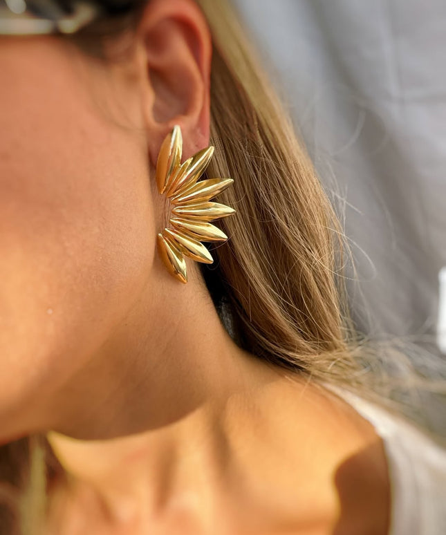 Flora Radiance Hoop Earrings – Bloom In Solid Non-Tarnish Stainless Steel With 18K Gold-Plate