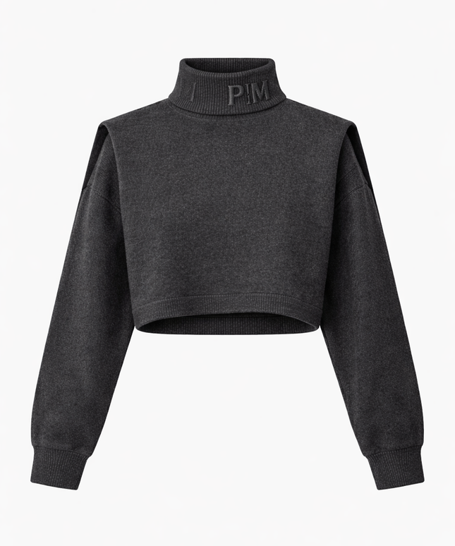 The PM Sculpted Crop Mock Neck