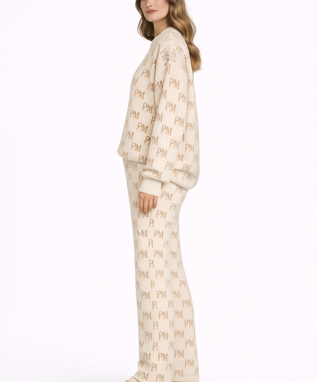 The PM Sandstone Monogram Lounge Set