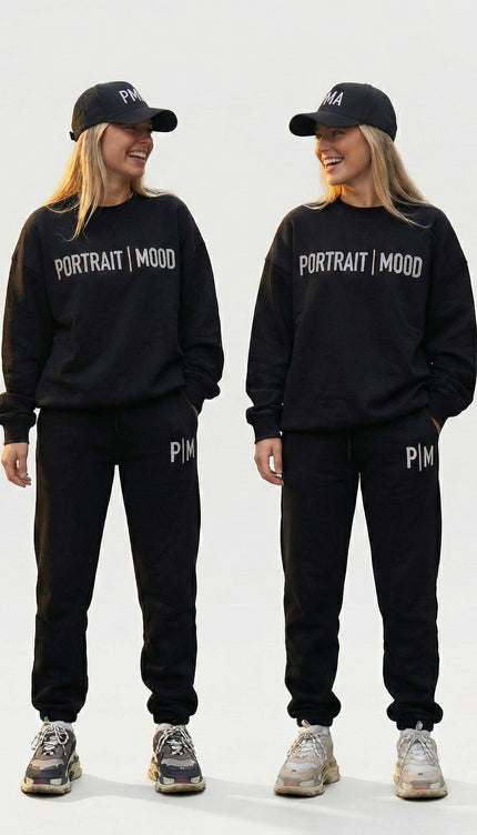 THE MOOD SIGNATURE CREW SET — BLACK