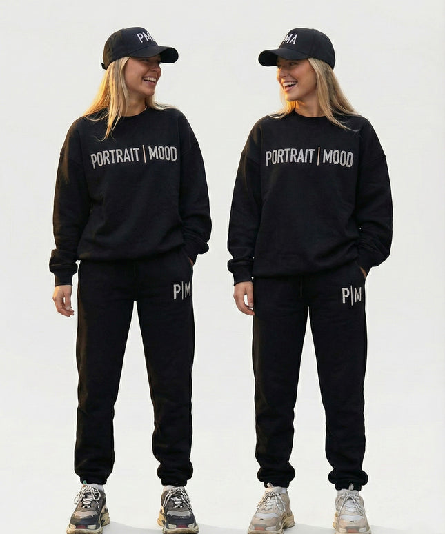 THE MOOD SIGNATURE CREW SET — BLACK