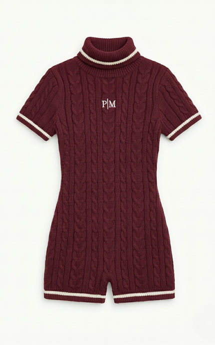 The PM Bordeaux Heritage Cable Playsuit