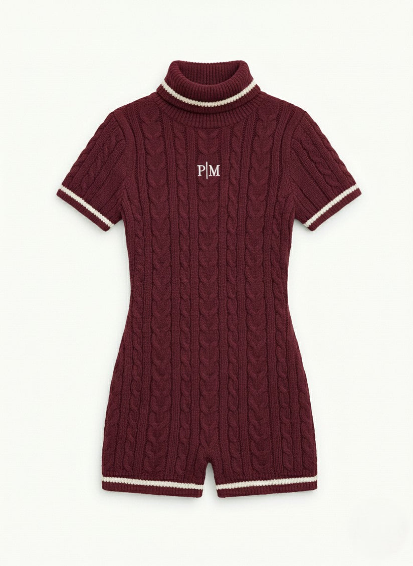 The PM Bordeaux Heritage Cable Playsuit