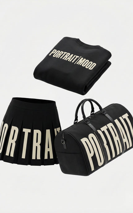 THE BLACK ICON SET (Sweatshirt + Pleated Skirt)