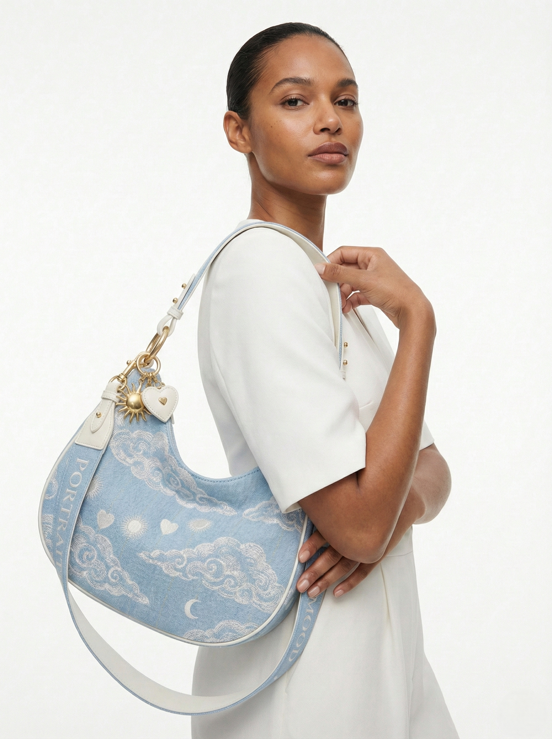 The P|M Horizon Crescent Hobo - Céleste Toile Edition