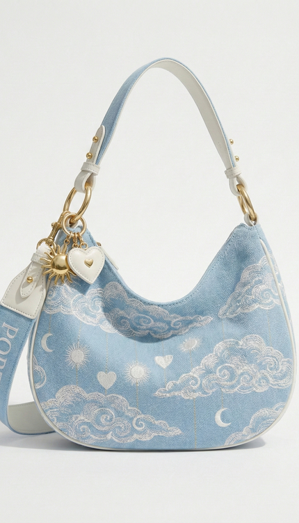 The P|M Horizon Crescent Hobo - Céleste Toile Edition