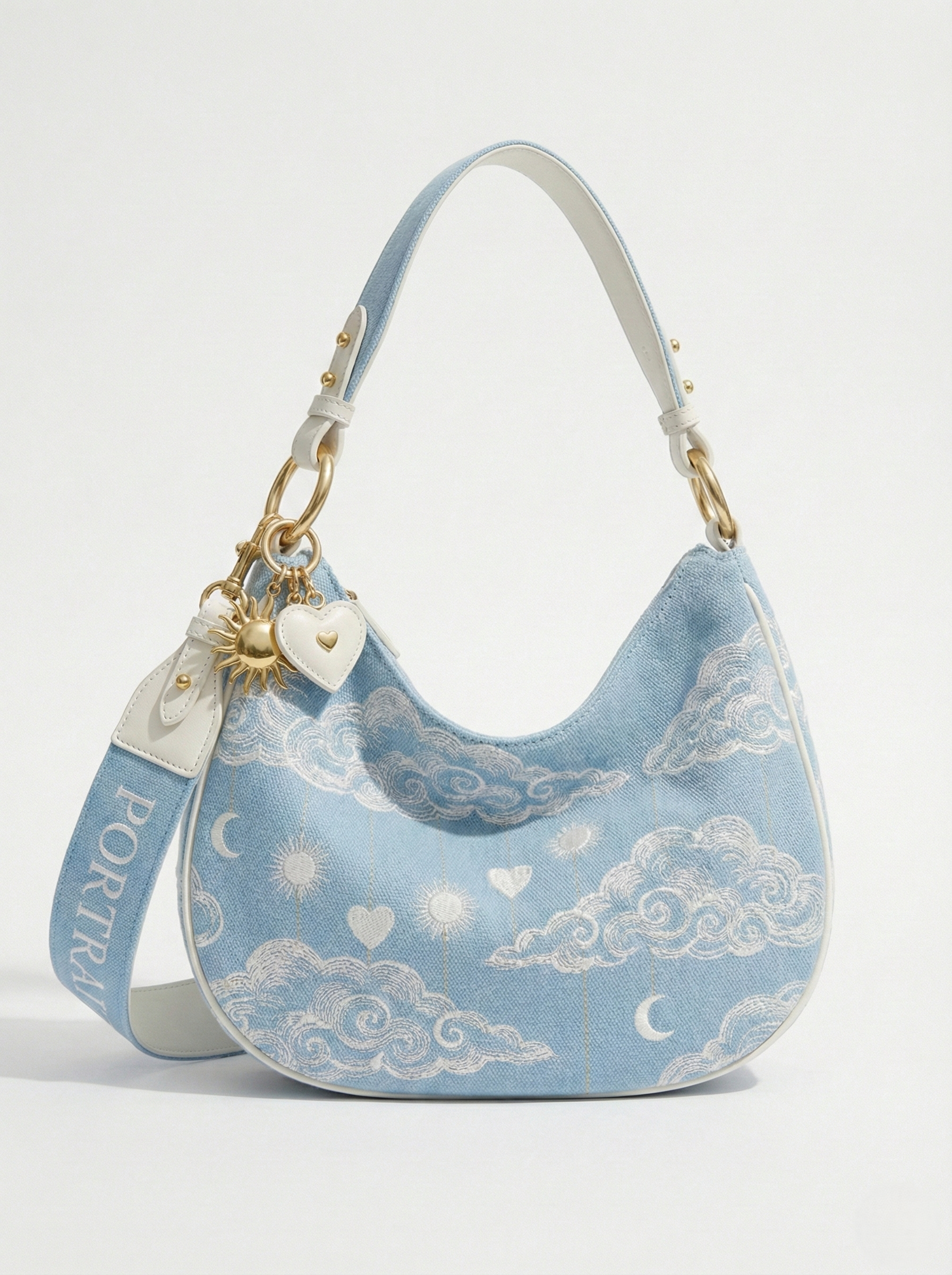 The P|M Horizon Crescent Hobo - Céleste Toile Edition