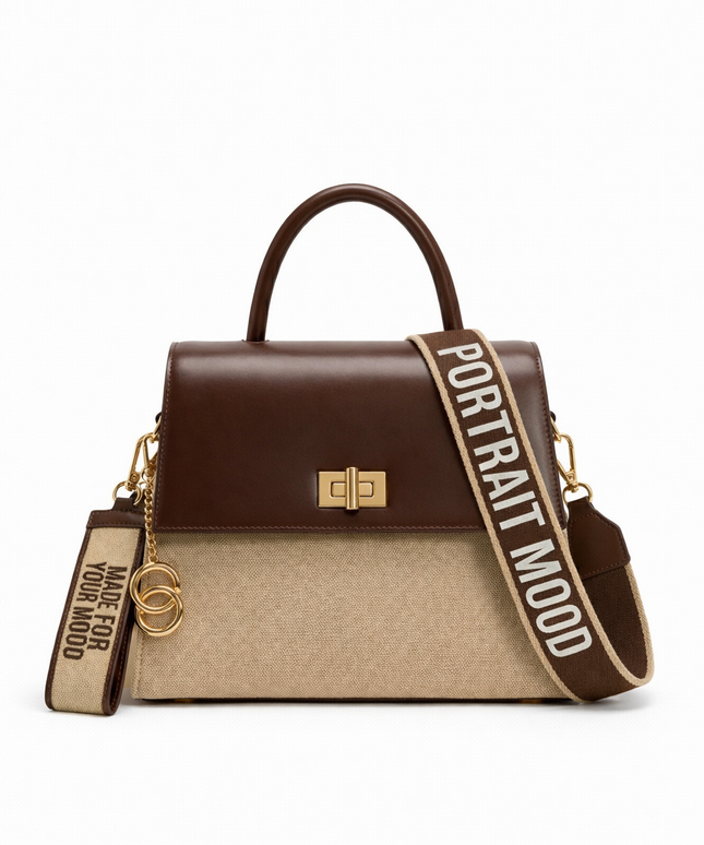 The P|M Legacy Flap Satchel - Espresso & Sand Edition