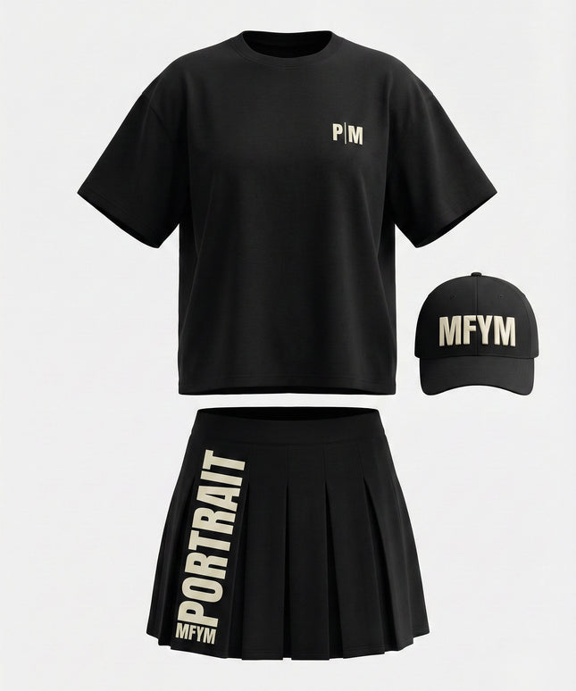 THE BLACK IDENTITY PLEATED SET