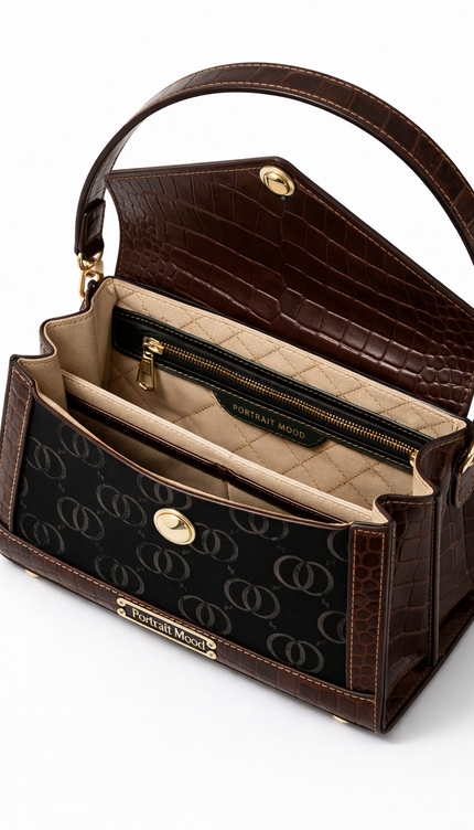 The P|M Sovereign Envelope Shoulder Bag - Sable & Espresso Edition