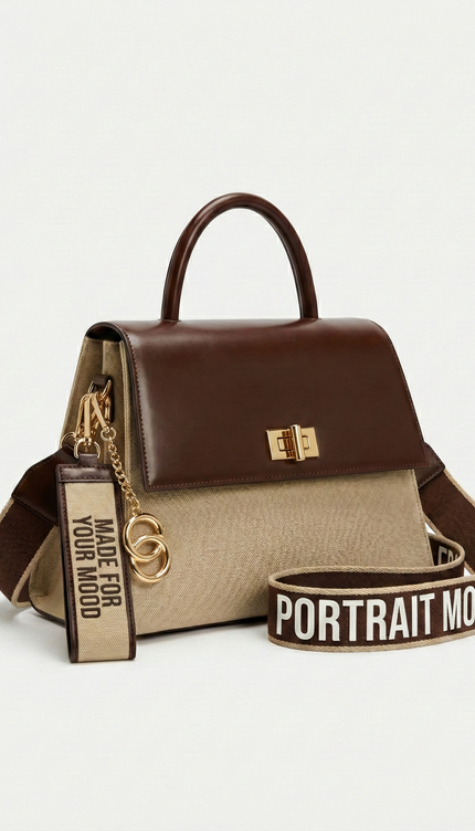 The P|M Legacy Flap Satchel - Espresso & Sand Edition