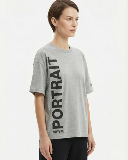 Portrait Identity Vertical Tee — Grey