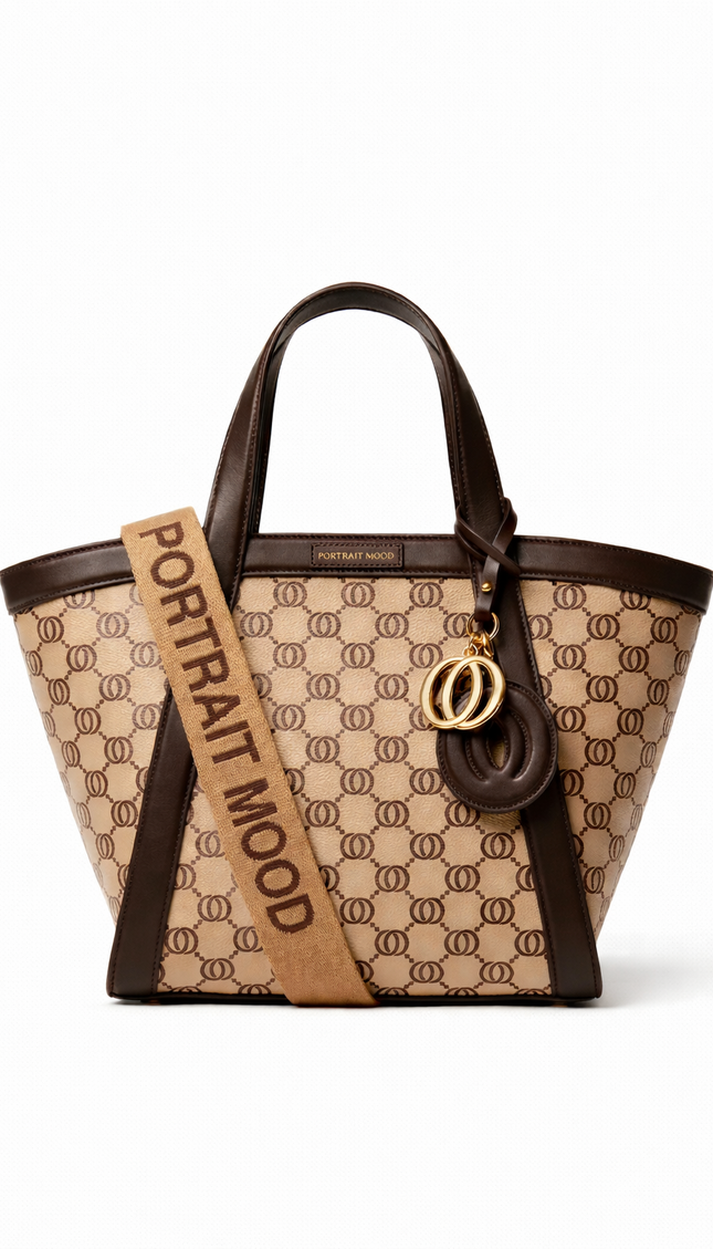 The P|M Estate Double-O Monogram Basket - Sand & Espresso Edition