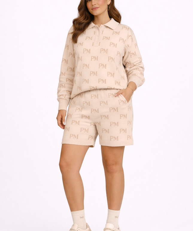 The PM Sandstone Long-Sleeve Knit Polo