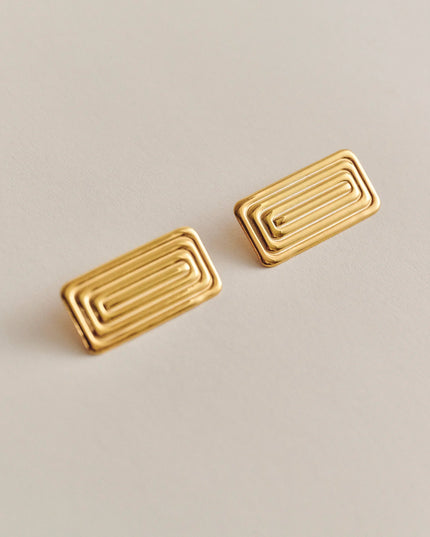 LINEAR AURA LUXE EARRINGS In Solid Non-Tarnish Stainless Steel With 18K Gold-Plate