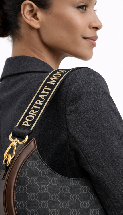 The P|M Aura Structured Crescent - Charcoal & Mahogany Edition