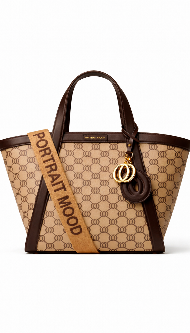 The P|M Estate Double-O Monogram Basket - Sand & Espresso Edition