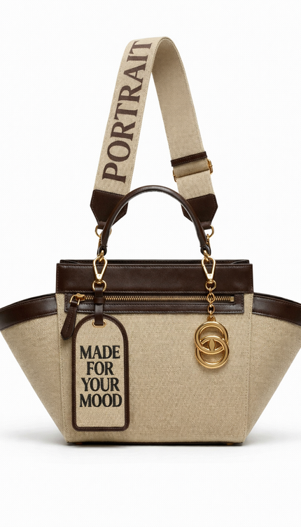 The P|M Voyager Winged Tote - Sand & Espresso Edition