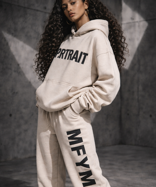 The P|M Statement Oversized Hoodie - Oatmeal Edition