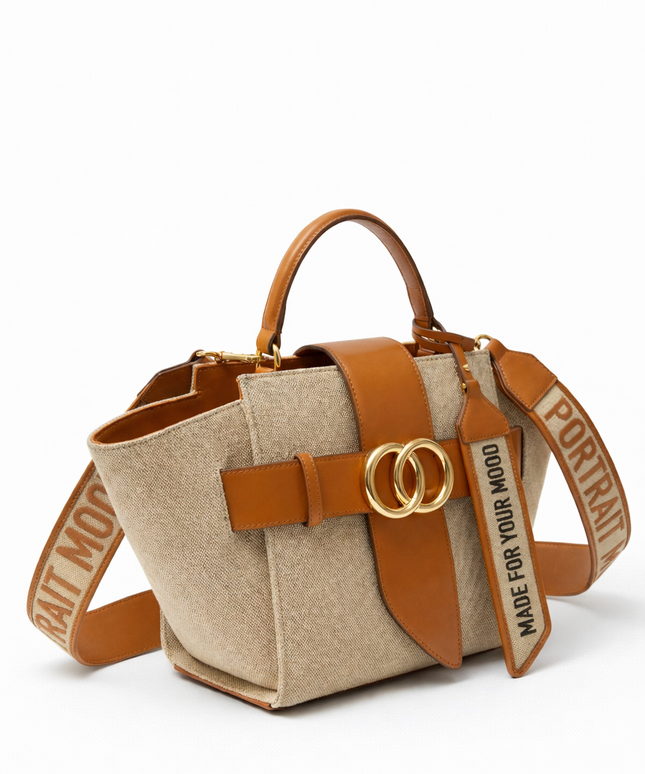 The P|M Estate Belted Wing Tote - Sand & Cognac Edition