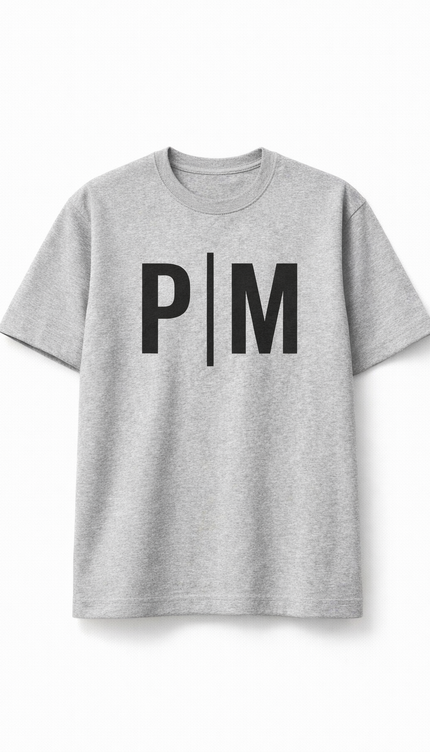 The P|M Studio Monogram T-Shirt - Heather Grey Edition